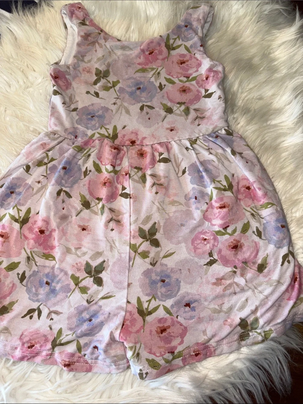 Floral Sleeveless Baby/Toddler Romper - Pink & Lavender Roses